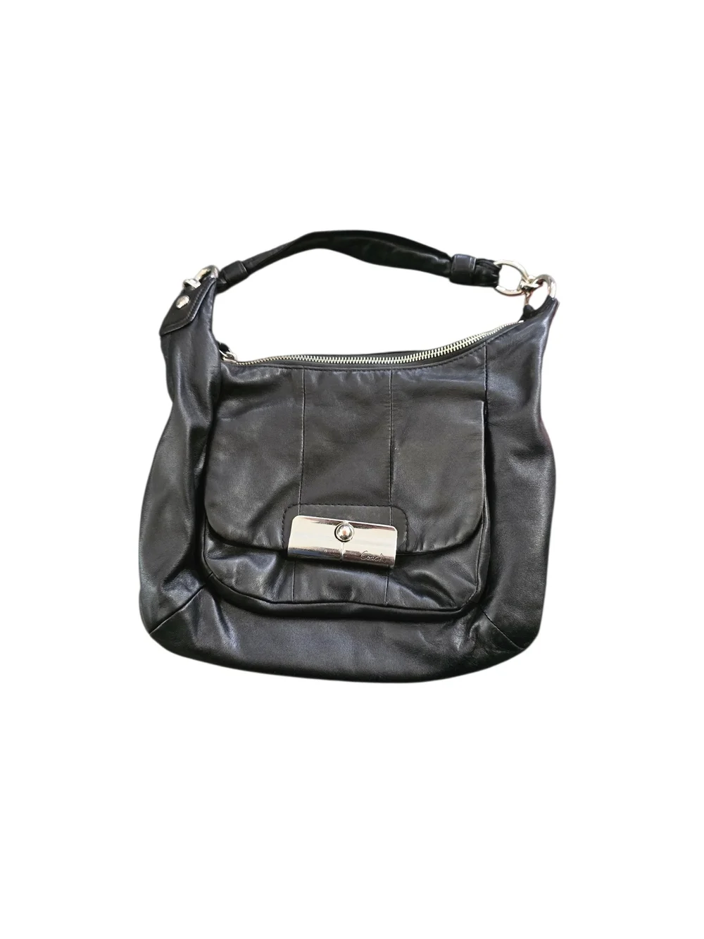 Coach Kristen Black Leather Hobo Shoulder Bag